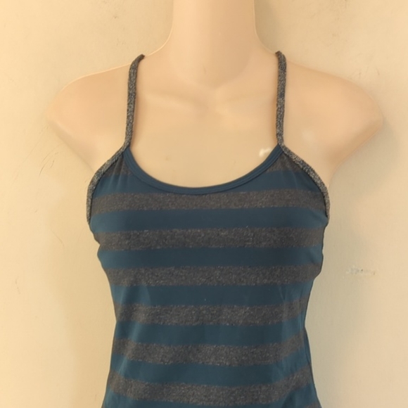 Lululemon Power Y Tank in Micro Macro Stripe Alberta Lake Size 4 - Picture 6 of 16